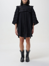 Isabel Marant Zakae Ruffle-trimmed Silk Minidress In Black