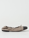 Brunello Cucinelli Suede Ballerinas With Iconic Jewel Application In Beige
