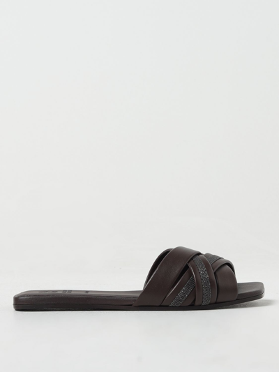 Brunello Cucinelli Flat Sandals  Woman Color Brown In Brown