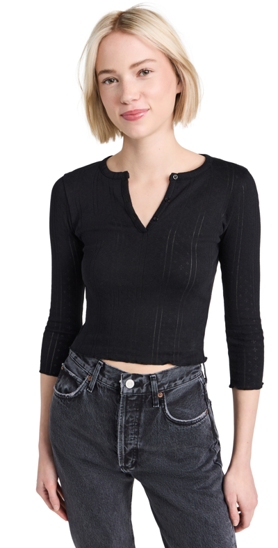 Coucou The Baby Long Sleeve: Pointelle Black