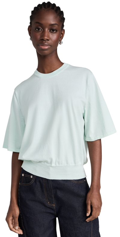 Tibi Super Fine Gauge Perfect Short Sleeve Pullover Pale Mint