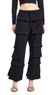Msgm Logo-embroidered Cargo Track Pants In Black