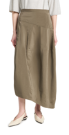 TIBI NYLON ASYMMETRICAL BALLOON SKIRT DARK TAUPE