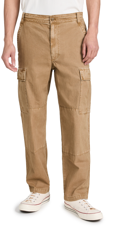 Alex Mill Pull On Cargo Trousers In Canvas Khaki