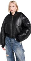 MARC JACOBS PUFFY LEATHER BOMBER BLACK