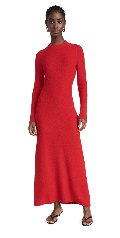 Proenza Schouler Lara Tie-detailed Knit Maxi Dress In Red