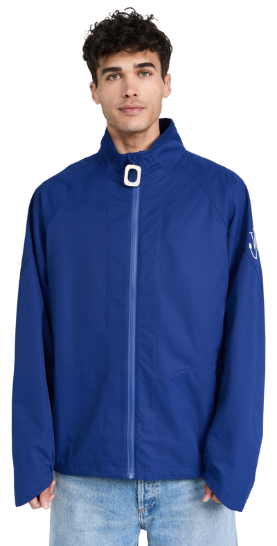 Jw Anderson Logo-print Shell Track Jacket In Blue