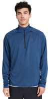 On Climate Knit Quarter Zip Running Top In Blue