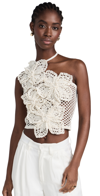 Cult Gaia Nazanin Crochet Top Off White
