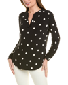 Anne Klein Print Tunic Top In Black