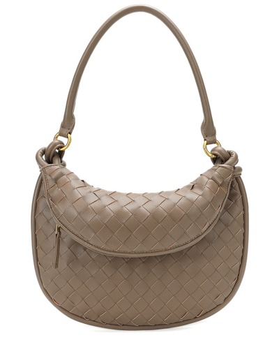 Tiffany & Fred Paris Woven Leather Shoulder Bag In Brown