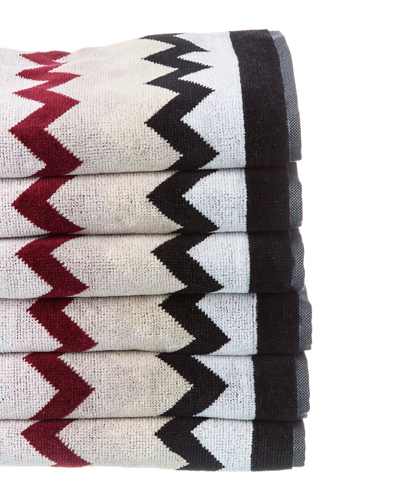 Missoni Home Cyrus Set Of 6 Hand Towels In Red