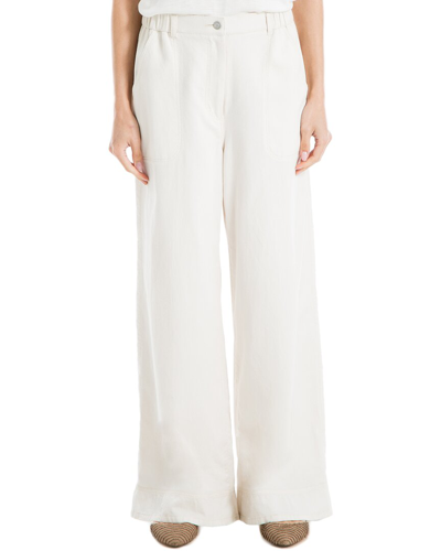 Max Studio Pique Denim Pant In White