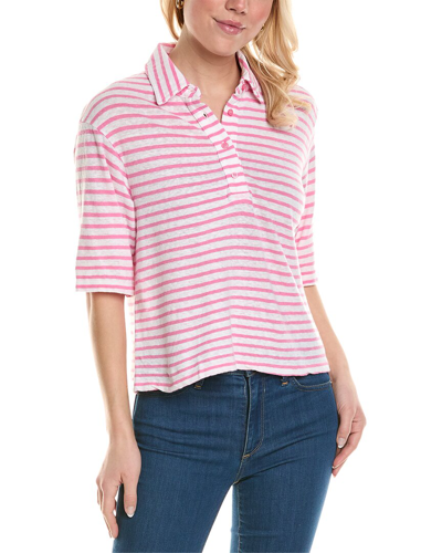 Stateside Stripe Jersey Linen-blend Top In Pink