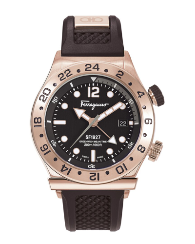 Ferragamo 1927 Rose Gold Silicone Strap Watch