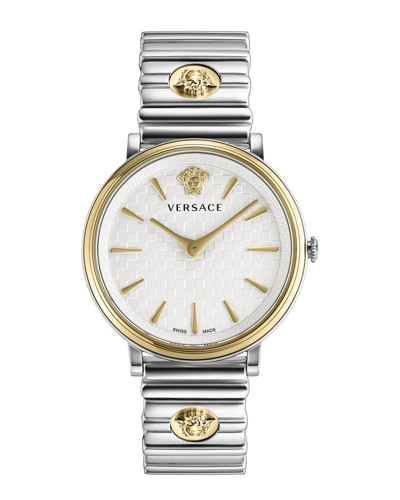 Versace V-circle Logomania Bracelet Watch In Multi