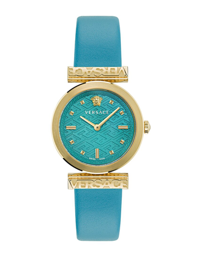 Versace Regalia Quartz Turquoise Dial Ladies Watch Ve6j00323 In Sapphire