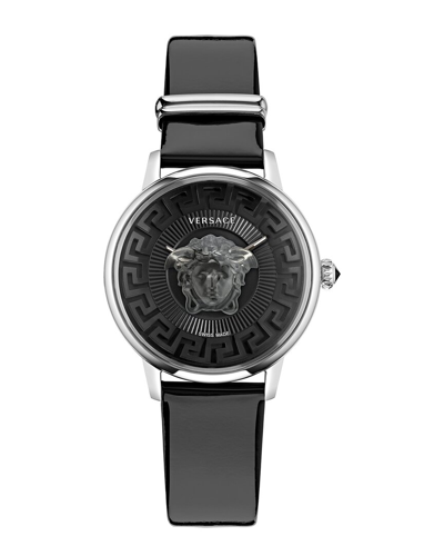 Versace Medusa Alchemy Quartz Black Dial Ladies Watch Ve6f00123 In Black / Gold Tone