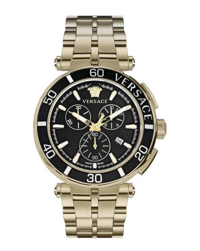 Versace Men's Greca Chrono Watch In Gold