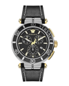 Versace Greca Chrono Leather Watch