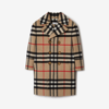 BURBERRY BURBERRY CHILDRENS CHECK WOOL CASHMERE COAT