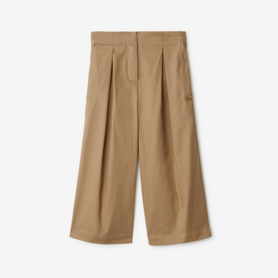 Burberry Kids'  Childrens Pleated Cotton Trousers In Archive Beige