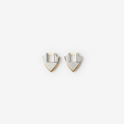 Burberry Small Shield Earrings In Silver