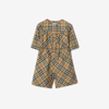BURBERRY BURBERRY CHILDRENS CHECK STRETCH COTTON PLAYSUIT