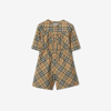 Burberry Checkered Cotton Twill Blouse In Archive Beige