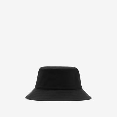 Burberry Cotton Blend Bucket Hat In Black