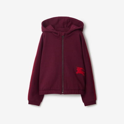 Burberry Kids'  Childrens Cotton Zip Hoodie In Claret Melange