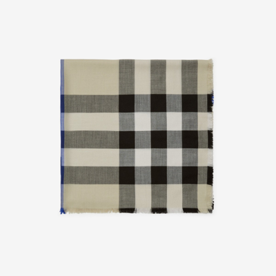 Burberry Check Cashmere Silk Scarf In Lichen