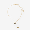 Burberry Shield Pendant Necklace In Gold/black/clear