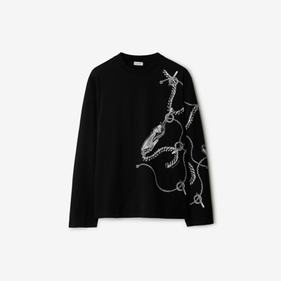 Burberry Knight Hardware Cotton Sweatshirt In Black