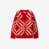 BURBERRY BURBERRY CHILDRENS CHECK WOOL CASHMERE CARDIGAN