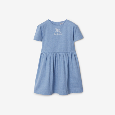 Burberry Kids'  Childrens Cotton Dress In Light Blue Melange