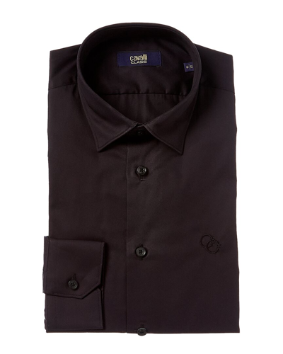 Cavalli Class Slim Fit Dress Shirt In Blue