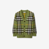 BURBERRY BURBERRY CHILDRENS CHECK WOOL COTTON CARDIGAN