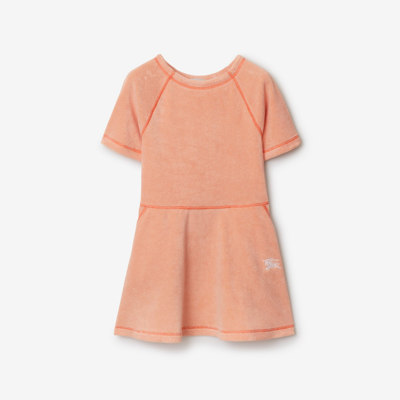 Burberry Childrens Cotton Blend Towelling Dress In Dusky Coral