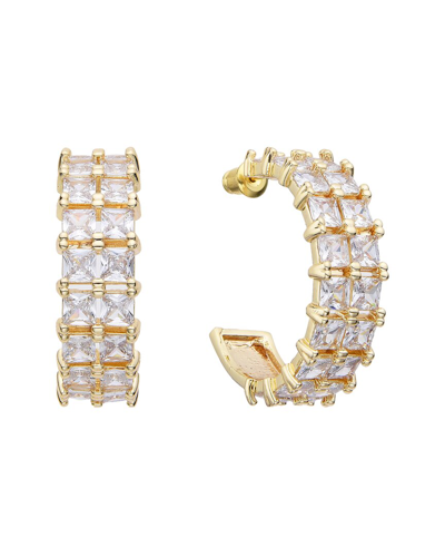 Eye Candy La Cz Eva Huggie Loop Earrings In Gold