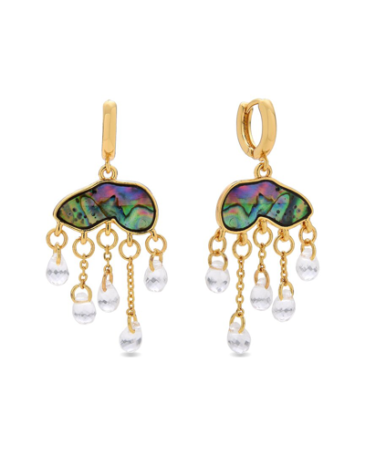 Eye Candy La Cz Genevieve Rain Drop Huggie Earrings In Gold