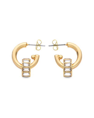 Eye Candy La Cz Claire Half Loop Earrings In Gold