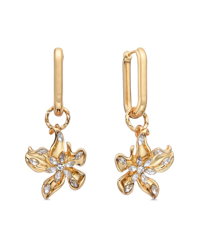 Eye Candy La Flower Dangle Drop Earrings In Gold