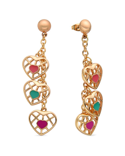 Eye Candy La Elodie Rainbow Dangle Earrings In Gold