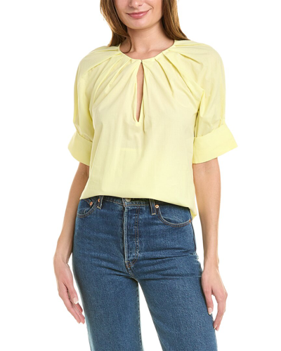 A.l.c Carey Puff-sleeve Keyhole Top In Yellow