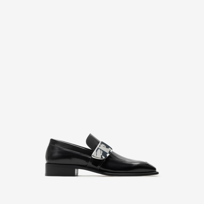 BURBERRY BURBERRY LEATHER SHIELD LOAFERS
