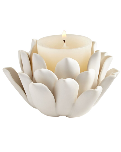 Cyan Design Dahlia Candleholder In White