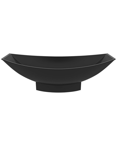 Alfi Black Matte 71in Solid Surface Resin Free Standing Hammock Style Bathtub