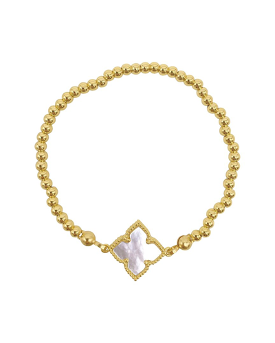 Adornia 14k Plated Pearl Stretch Bracelet In Gold