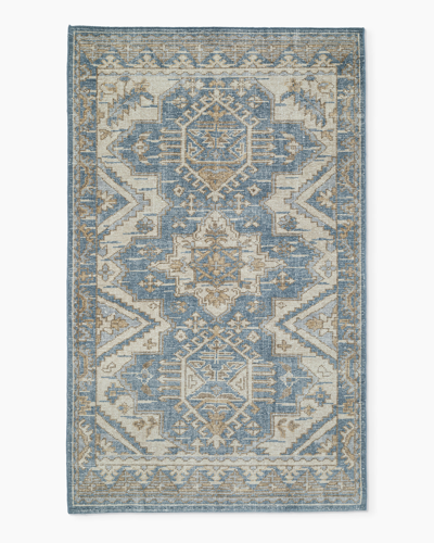 Quince Reese Hand-knotted Wool Rug In Neutral Blue